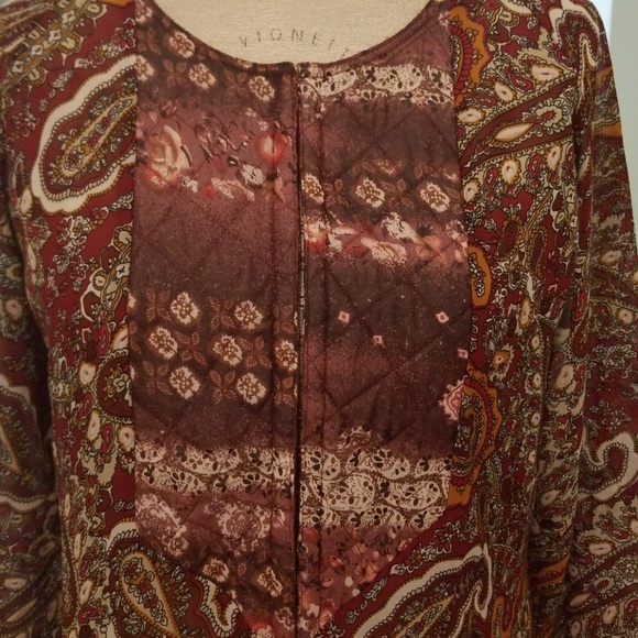 BOSTON Proper Tunic Top Burgundy 8/10 - Picture 2 of 6